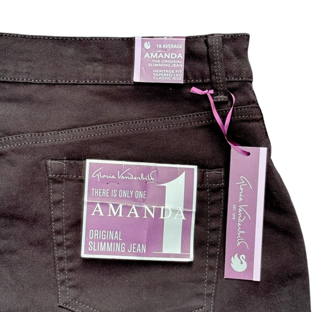 Gloria Vanderbilt Amanda Womens Size 18 Average Slimming Jean Heritage Fit Black - Picture 9 of 11